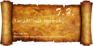 Tarjányi Henrik névjegykártya